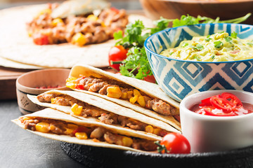 Homemade beef meat fajitas