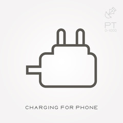 Line icon charging for phone