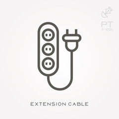 Line icon extension cable