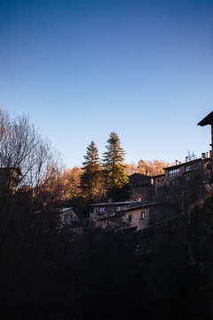 Sunrise in a village