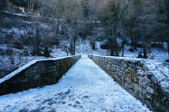 Frozen stone bridge