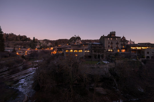Twilight in a village
