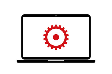 Laptop - Zahnrad - Systemeinstellungen