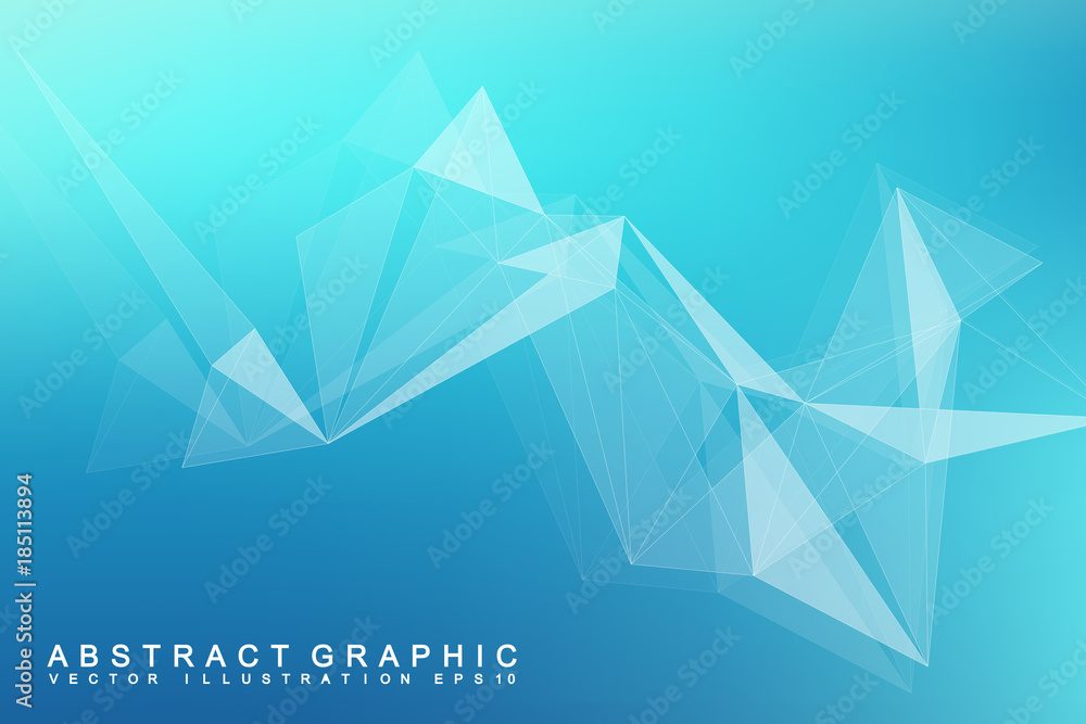 Poster futuristic background communication, globalization. lines and dots connected to science fiction scen