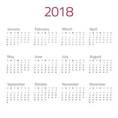 Calendar-red-gray