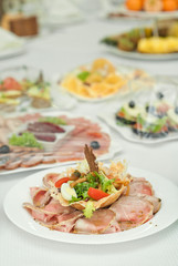 delicious dishes on the table in the restaurant