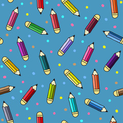 Background with pencils. Can be used for textile, website background, book cover, packaging.