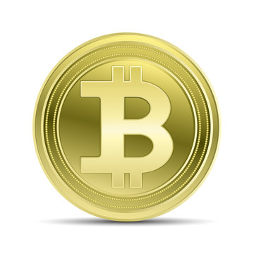 Bitcoin on white background.