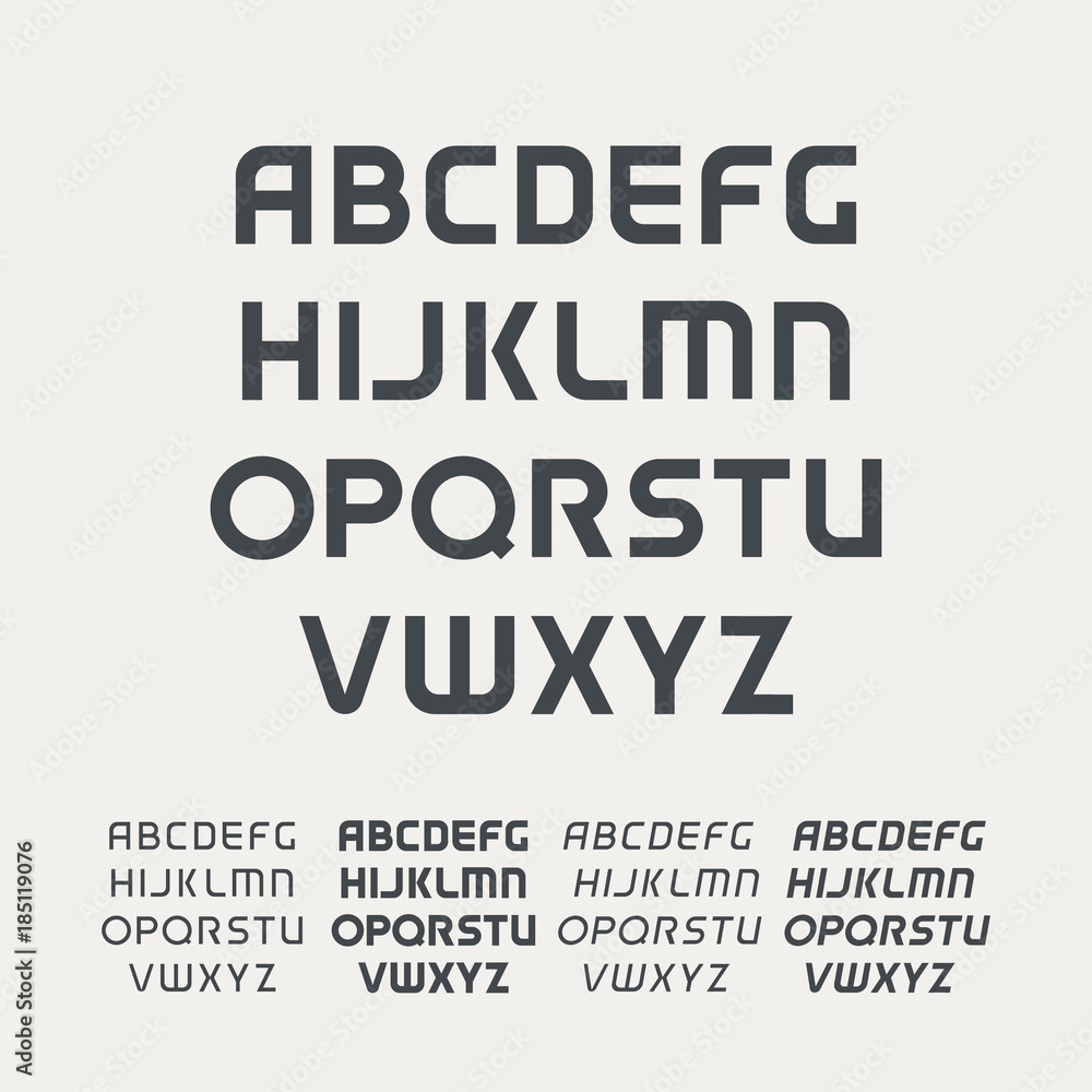Aufkleber sport uppercase alphabet. futuristic technology font. modern monogram template. minimalistic vector 