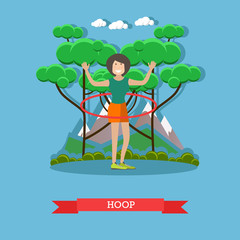 Hula hoop vector illustration in flat style