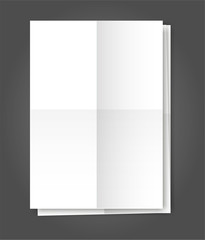 Set of two blank folded Paper Page blank A4 mockup