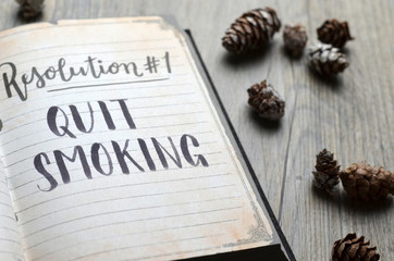 Obraz na płótnie Canvas Resolution No. 1 QUIT SMOKING