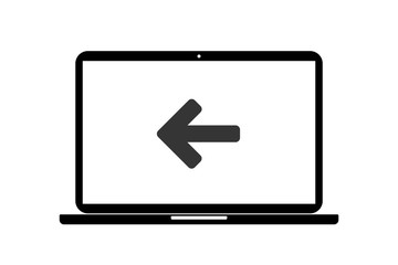 Laptop - Pfeil links - Hinweis