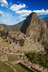 Fototapeta na wymiar Panorama of Machu Picchu ruins in Cuzco, Peru