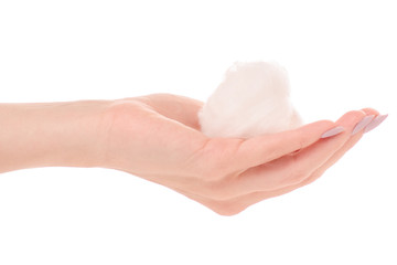 Cotton wool in hand medicine