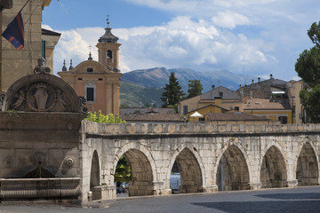 Fototapeta na wymiar Sulmona (Abruzzi, Italy), historic buildings