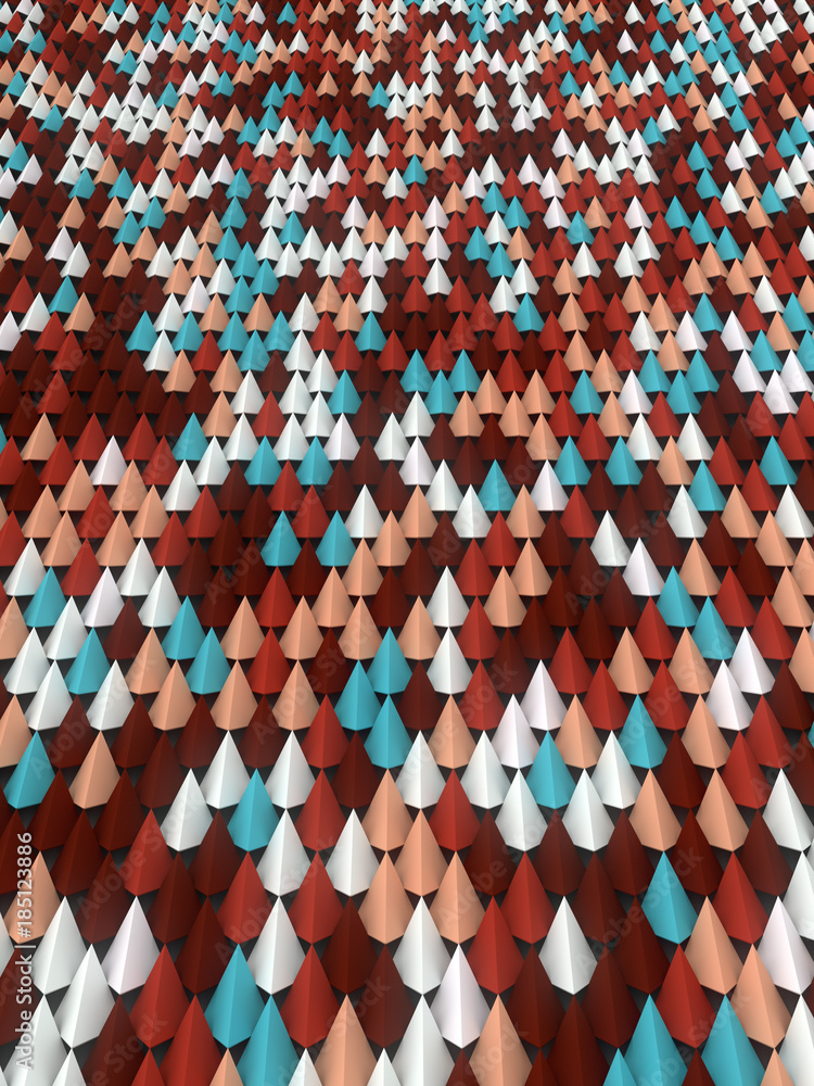 Poster Abstract pattern background of colored shapes 3D rendering