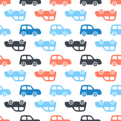 Doodle cars background. Seamless pattern can be used for wallpaper,  pattern fills, web page background,  surface textures.