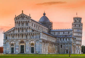 Cathedral and the Leaning Tower of Pisa, Tuscany, Italy - obrazy, fototapety, plakaty