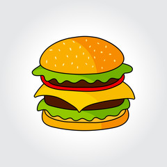 Hamburger vector icon. Colorful template for you design, web and mobile applications.