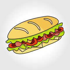 Sandwich vector icon. Colorful template for you design, web and mobile applications.