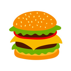 Hamburger vector icon. Beautiful vector design.