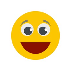 Smile icon. Vector flat illustration of smile icon isolated on white background