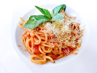 tasty Baked Italian pasta on the table