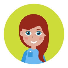 Female icon for avatar. It can be used as - logo, pictogram, icon, infographic element