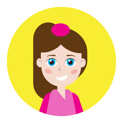 Female icon for avatar. It can be used as - logo, pictogram, icon, infographic element