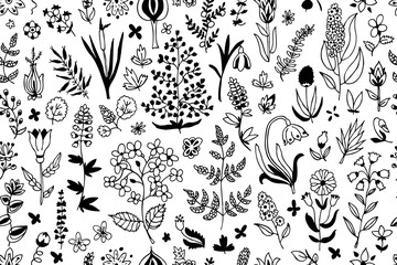 Floral seamless pattern. Can be used for textile, website background, book cover, packaging.