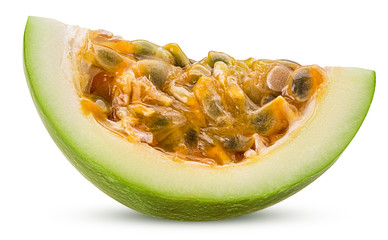 Green passionfruit quarter