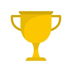 Cup award icon. Flat illustration of cup award vector icon isolated on white background