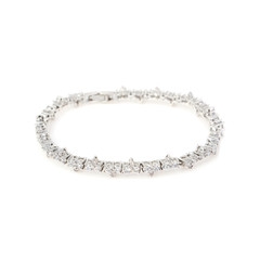 Silver diamond bracelet isolated on white