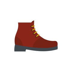 Hiking boots icon. Flat illustration of hiking boots vector icon isolated on white background