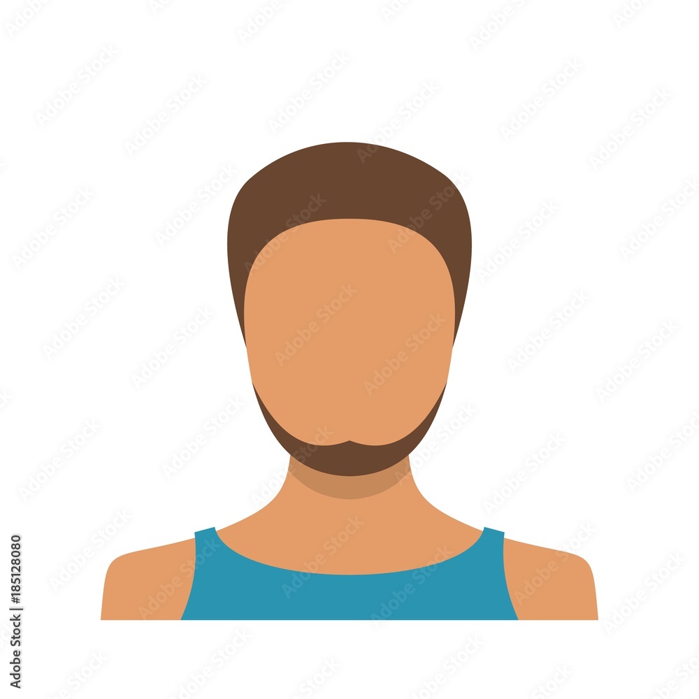 Poster man user icon. flat illustration of man user vector icon isolated on white background
