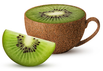Mug of kiwi fruit and slice