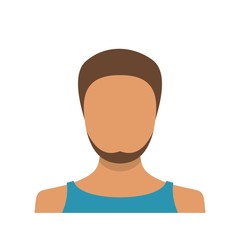 Man user icon. Flat illustration of man user vector icon isolated on white background