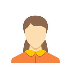 Female avatar icon. Flat illustration of female avatar vector icon isolated on white background