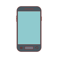 smartphone front view icon colorful silhouette