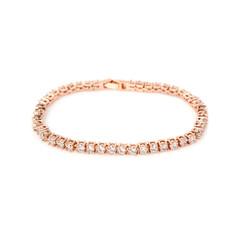 Golden diamond bracelet isolated on white