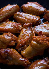 Close-up view of the friend chicken wings