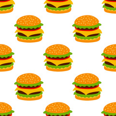 Vector seamless pattern with hamburger. Texture for wallpaper, fills, web page background.