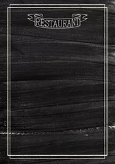 Fotobehang Black board as mockup for restaurant menu © Prostock-studio