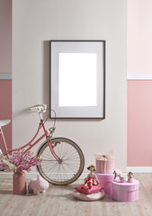 modern bicycle style with girl bed room design