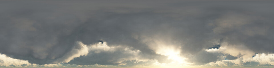 360 degree seamless panorama of clouds on blue sky