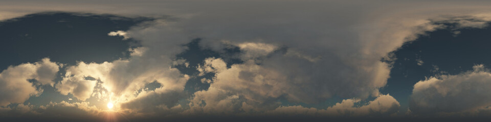 Fototapeta na wymiar 360 degree seamless panorama of clouds on blue sky