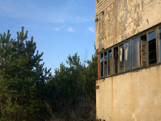 Fototapeta na wymiar Abandoned Building In Forest