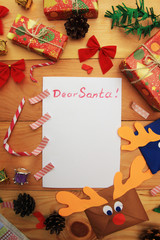 Fototapeta na wymiar Child writing letter to Santa Claus