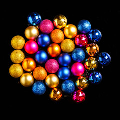 Christmas and new year's holidays decorations. Multicolored Chri